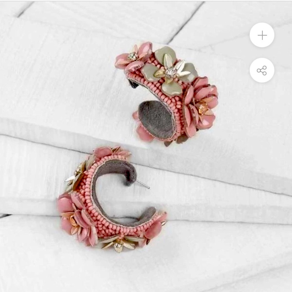 DEEPA GURNANI HAND MADE GRAYCE HOOP EARRINGS
